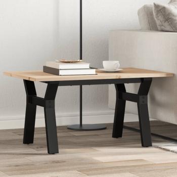 ARDEBO.de - Couchtisch Y-Gestell 80x50x40cm Massivholz Kiefer und Gusseisen