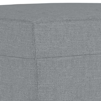 3-Sitzer-Sofa mit Hocker Hellgrau 180 cm Stoff
