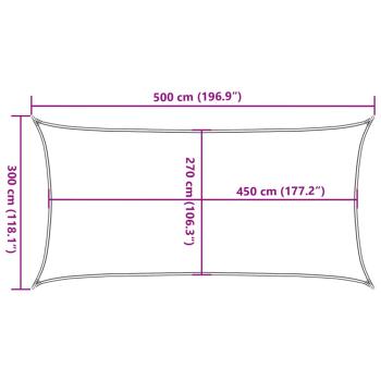 Sonnensegel 160 g/m² Rechteckig Sandfarben 3x5 m HDPE