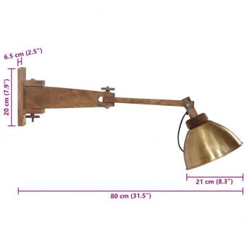 Wandleuchte 25 W Antik-Messing E27
