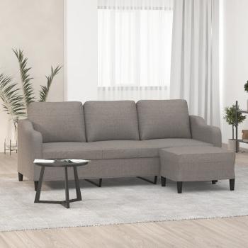 ARDEBO.de - 3-Sitzer-Sofa mit Hocker Taupe 180 cm Stoff