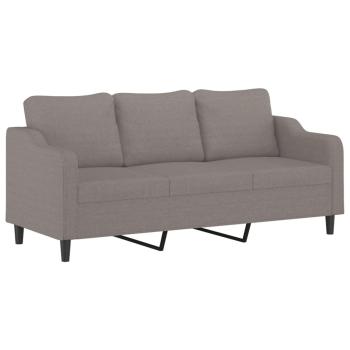 3-Sitzer-Sofa mit Hocker Taupe 180 cm Stoff