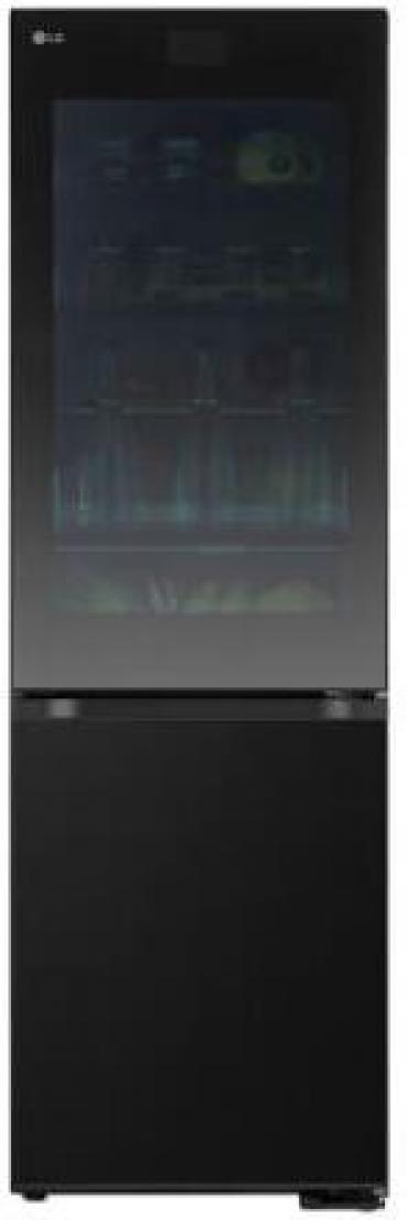 ARDEBO.de LG GBG7190CEV Stand Kühl-Gefrierkombination, 59,5 cm breit, 349 L, MoodUP, Insta View, 4,3-Zoll-LCD-Bildschirm, ThinQ WLAN, Essence Black Steel