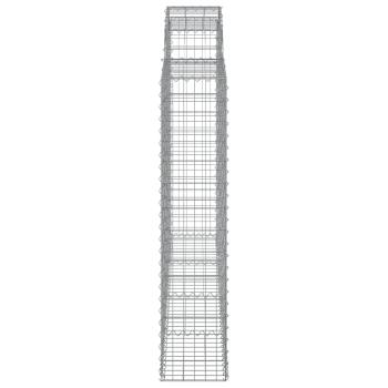 Gabionen mit Hochbogen 14Stk. 200x30x140/160cm Verzinktes Eisen