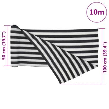 Zaunblende Anthrazit und Weiß 1x10 m HDPE 75 g/m²