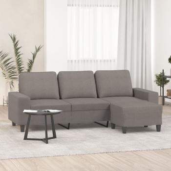 ARDEBO.de - 3-Sitzer-Sofa mit Hocker Taupe 180 cm Stoff
