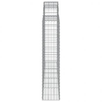 Gabionen mit Hochbogen 13Stk. 200x30x140/160cm Verzinktes Eisen