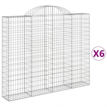 ARDEBO.de - Gabionen mit Hochbogen 6 Stk. 200x30x160/180cm Verzinktes Eisen