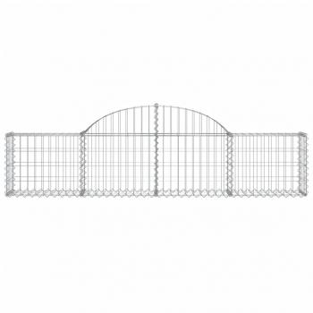 Gabionen mit Hochbogen 14 Stk. 200x30x40/60 cm Verzinktes Eisen
