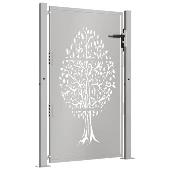 Gartentor 105x130 cm Cortenstahl Baum-Design