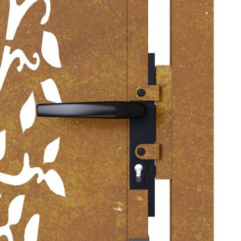 Gartentor 105x80 cm Cortenstahl Baum-Design
