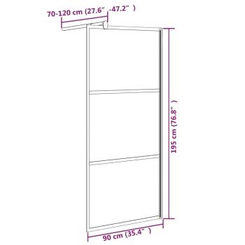 Duschwand für Walk-In Dusche 90x195 cm ESG Steindesign Schwarz
