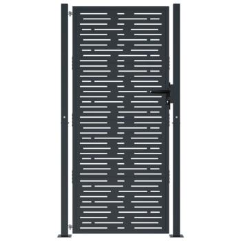 Gartentor Anthrazit 105x205 cm Stahl Quadratisches Design