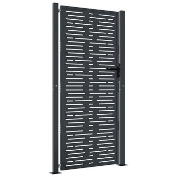 Gartentor Anthrazit 105x205 cm Stahl Quadratisches Design