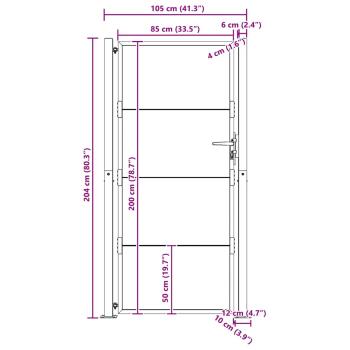 Gartentor 105x205 cm Cortenstahl