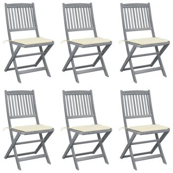ARDEBO.de - Klappbare Gartenstühle 6 Stk. mit Sitzkissen Massivholz Akazie