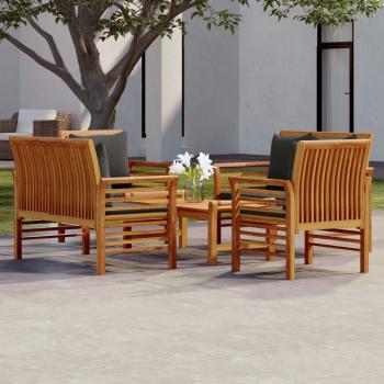 ARDEBO.de - 5-tlg. Garten-Lounge-Set mit Kissen Massivholz Akazie