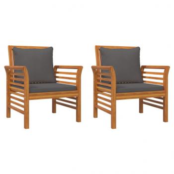 5-tlg. Garten-Lounge-Set mit Kissen Massivholz Akazie