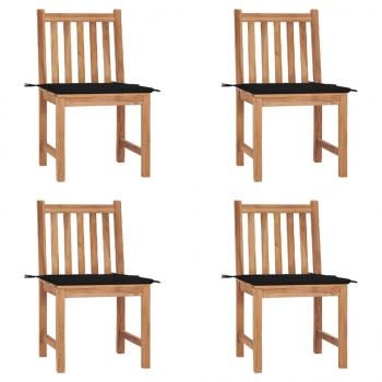 ARDEBO.de - Gartenstühle 4 Stk. mit Kissen Massivholz Teak 