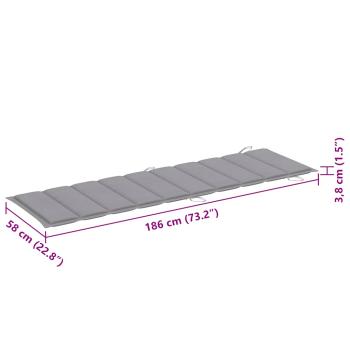 Sonnenliegen 2 Stk. mit Tisch und Auflagen Massivholz Akazie