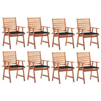 ARDEBO.de - Garten-Essstühle 8 Stk. mit Kissen Massivholz Akazie 