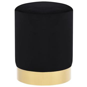 Hocker Schwarz und Golden Samt 28 x 36 cm