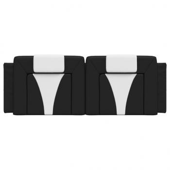 Kopfteil-Kissen Schwarz und Weiß 140 cm Kunstleder