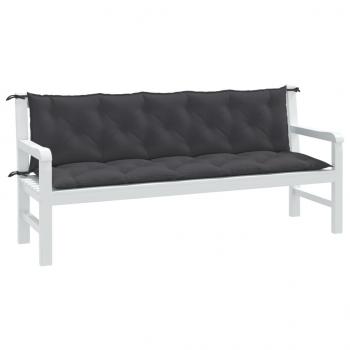 ARDEBO.de - Gartenbank-Auflagen 2 Stk. Melange Anthrazit 180x50x7 cm Stoff