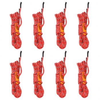 ARDEBO.de - Zeltleinen mit Seilspannern 8 Stk. Reflektierend 4 m 4 mm