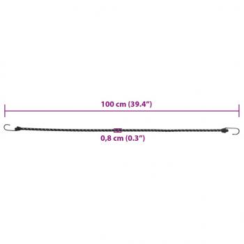 Gummiseile Reflektierend mit Haken 25 Stk. 100 cm