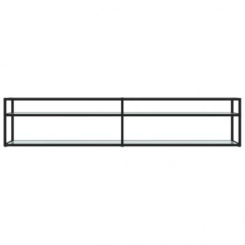 TV-Schrank Weiß Marmor-Optik 200x40x40,5 cm Hartglas