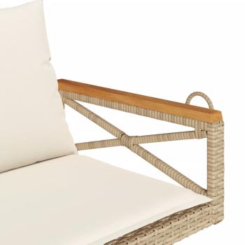 Hängebank mit Kissen Beige 109x62x40 cm Poly Rattan