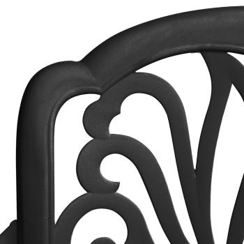 3-tlg. Bistro-Set Schwarz Aluminiumguss