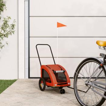 ARDEBO.de - Fahrradanhänger Hunde Orange und Grau Oxford-Gewebe und Eisen