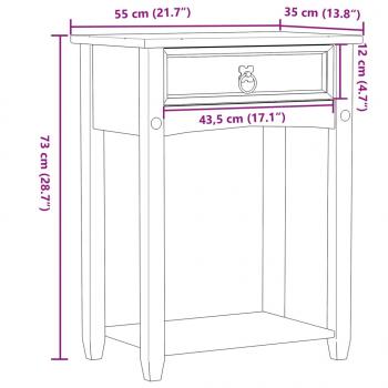 Konsolentisch Corona 55x35x73 cm Massivholz Kiefer