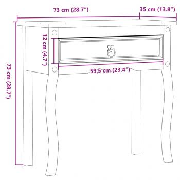 Konsolentisch Corona 73x35x73 cm Massivholz Kiefer