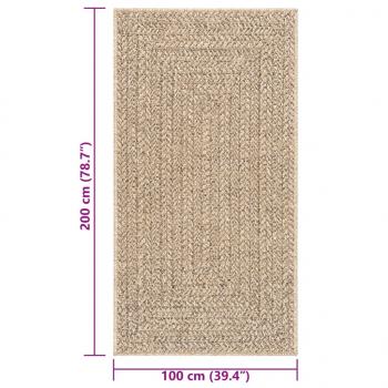 Teppich ZIZUR 100x200 cm Jute-Optik Indoor und Outdoor