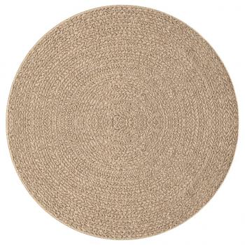 Teppich ZIZUR Ø 200 cm Jute-Optik Indoor und Outdoor