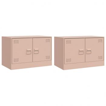 TV-Schränke 2 Stk. Rosa 67x39x44 cm Stahl