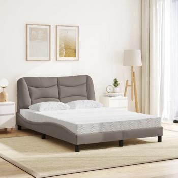 ARDEBO.de - Bett mit Matratze Taupe 140x200 cm Stoff