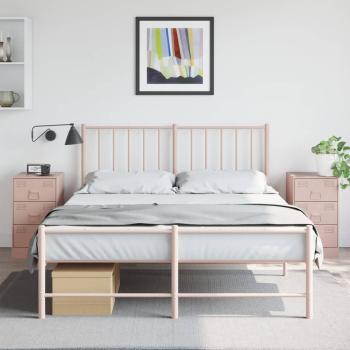 ARDEBO.de - Nachttische 2 Stk. Rosa 34,5x39x62 cm Stahl