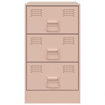 Nachttische 2 Stk. Rosa 34,5x39x62 cm Stahl