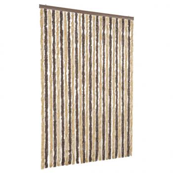 ARDEBO.de - Fliegenvorhang Dunkelbraun und Beige 118x220 cm Chenille