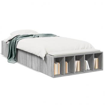 ARDEBO.de - Bettgestell Grau Sonoma 90x190 cm Holzwerkstoff