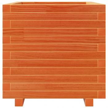 Pflanzkübel Wachsbraun 50x50x49,5 cm Massivholz Kiefer