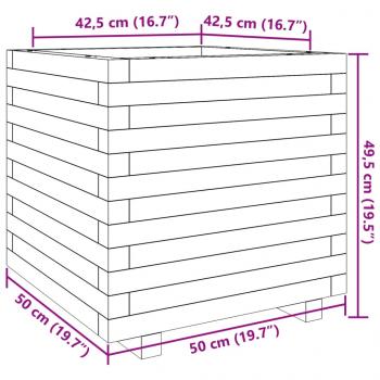 Pflanzkübel Wachsbraun 50x50x49,5 cm Massivholz Kiefer