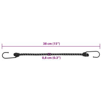 Gummiseile Reflektierend mit Haken 10 Stk. 38 cm