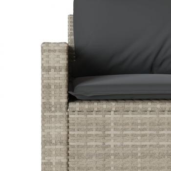 6-tlg. Garten-Sofagarnitur mit Kissen Hellgrau Poly Rattan