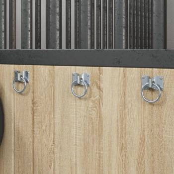 ARDEBO.de - Anbinderinge mit Platten 3 Stk. Silbern Stahl