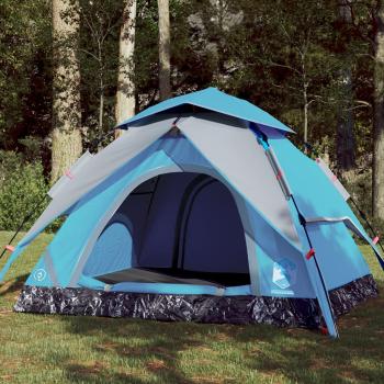 ARDEBO.de - Kuppel-Campingzelt 4 Personen Blau Quick Release